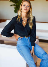 EMERSON FRY Silk Utility Top - Black