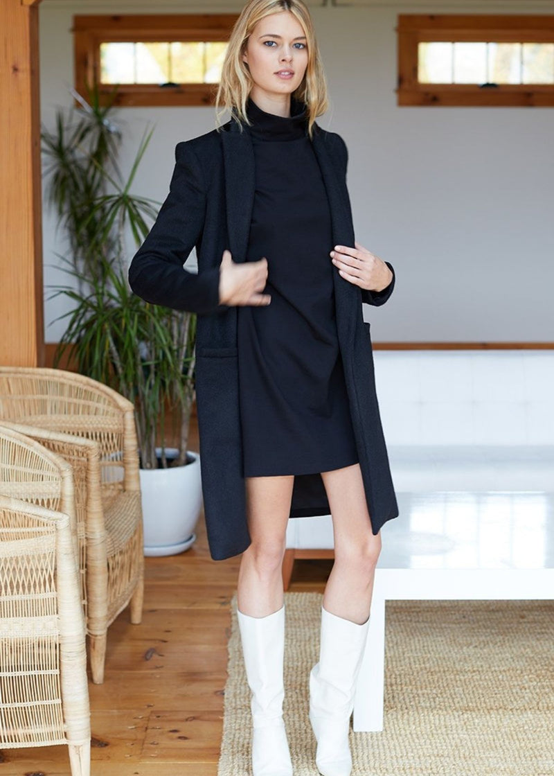 EMERSON FRY Ponte Knit Turtleneck Dress - Black