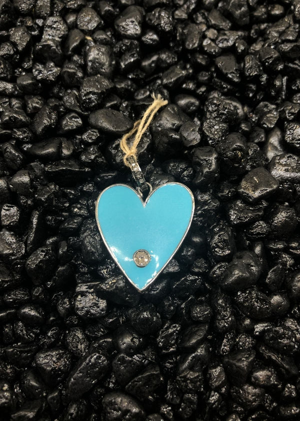 EVERGREEN COLLECTIONS Turquoise Enamel Heart Pendant