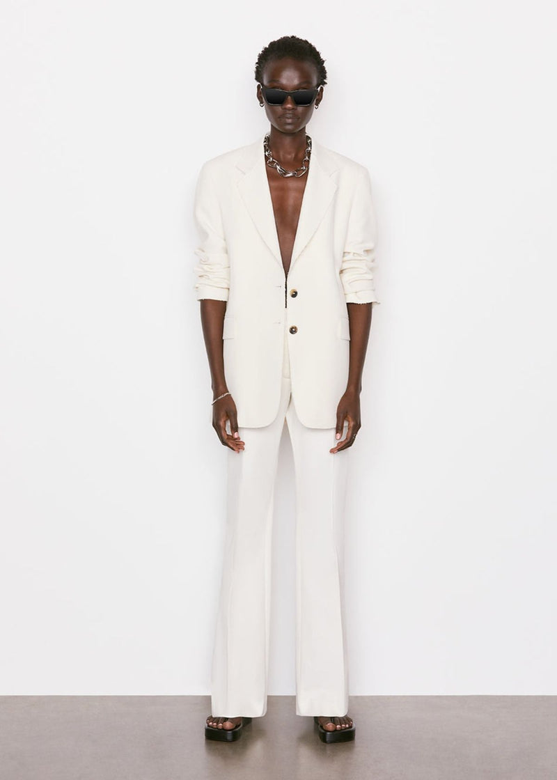FRAME Le High Flare Trouser in Blanc