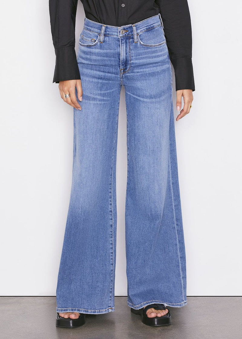 FRAME Le Palazzo Pant in Blue Fade