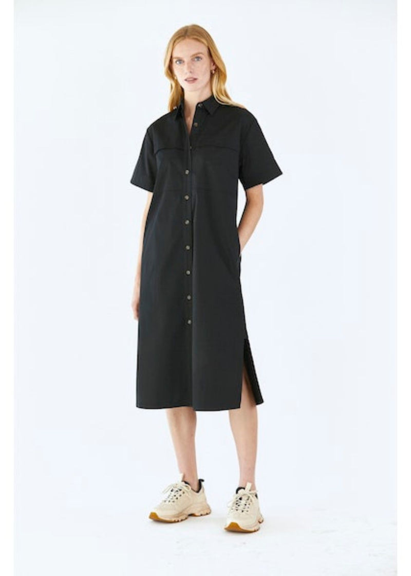HUNTER BELL Prescott Shirt Dress - Black