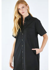 HUNTER BELL Prescott Shirt Dress - Black