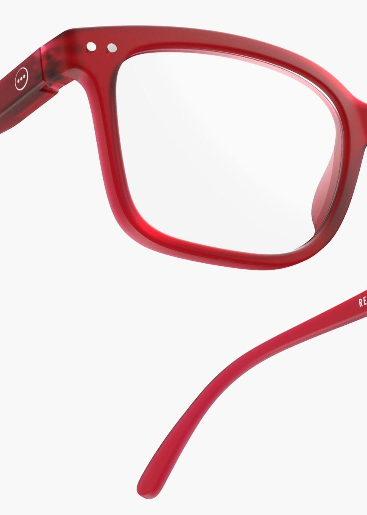 IZIPIZI Rectangular Reading Glasses #L in Red Crystal