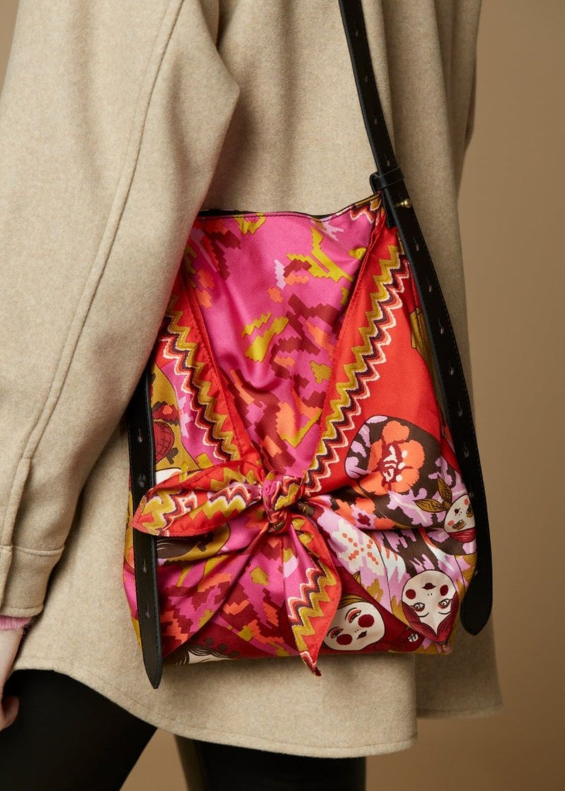 INOUI Matriochka Silk Scarf Handbag - Pink