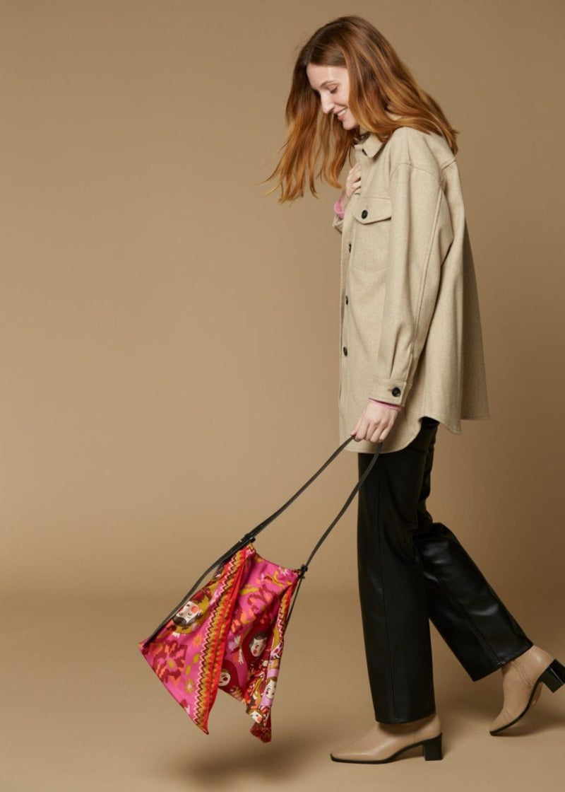 INOUI Matriochka Silk Scarf Handbag - Pink