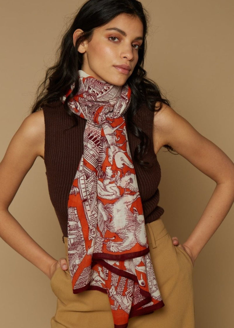 INOUI Turgot Wool Scarf - Orange