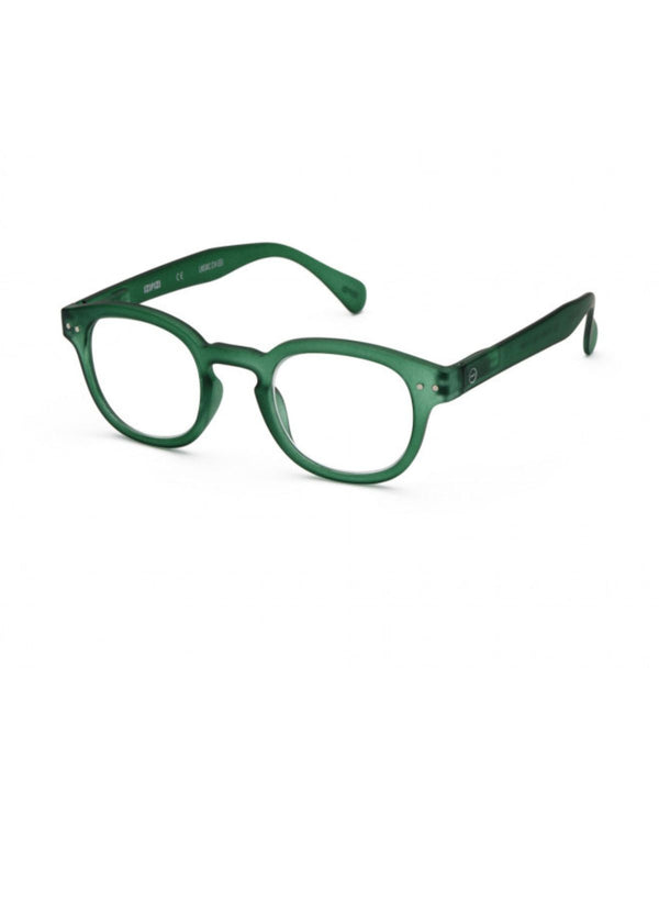 IZIPIZI Retro Square Reading Glasses in Green Crystal