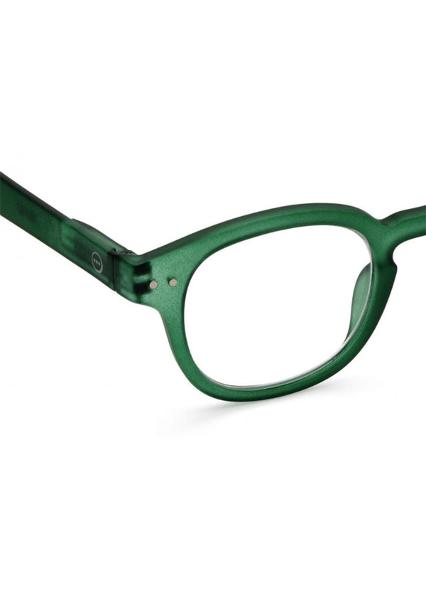 IZIPIZI Retro Square Reading Glasses in Green Crystal