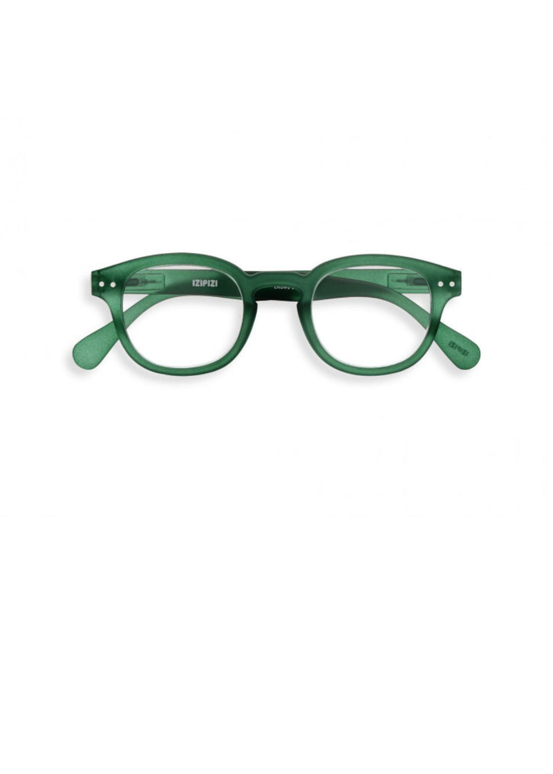 IZIPIZI Retro Square Reading Glasses in Green Crystal