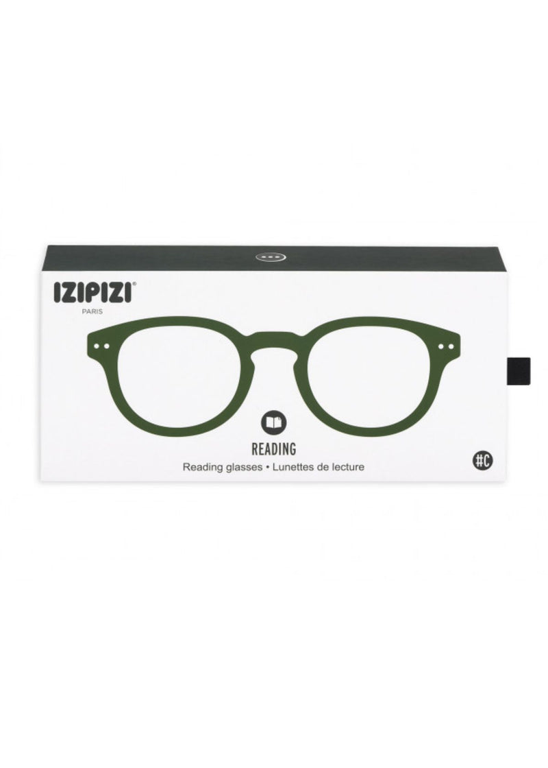 IZIPIZI Retro Square Reading Glasses in Green Crystal