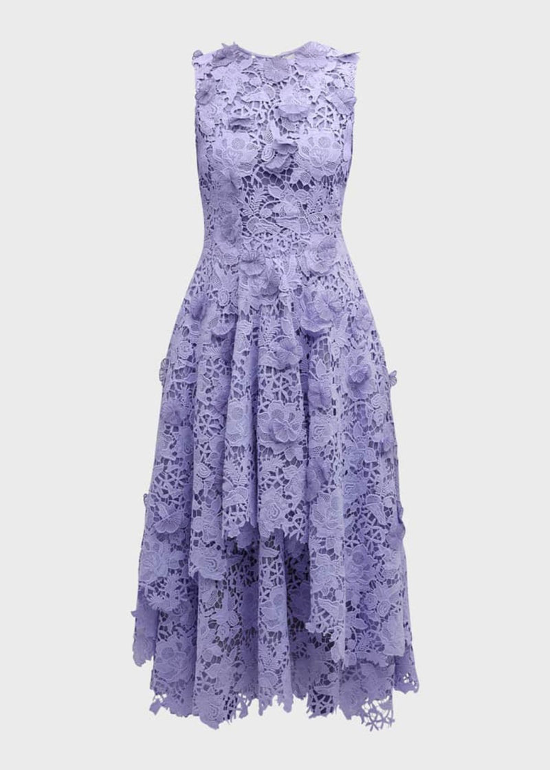 JASON WU COLLECTION Floral Guipure Lace Midi Dress
