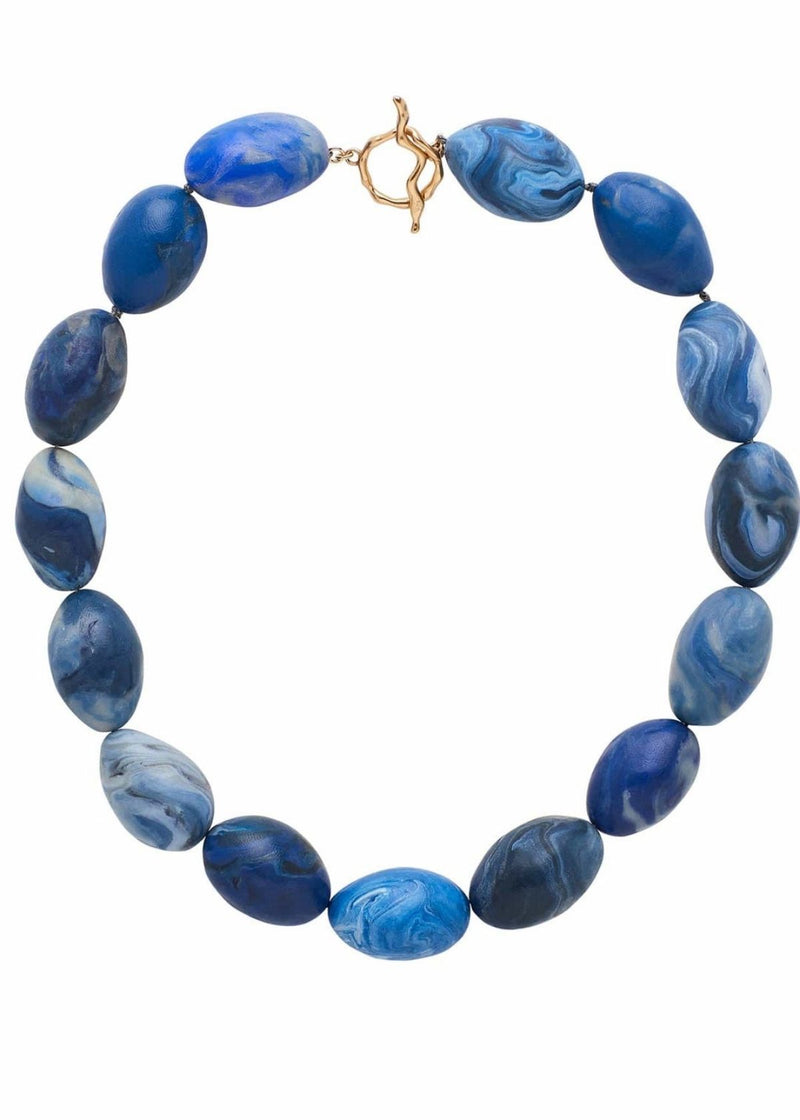 JULIE COHN Delft Blue Clay Egg Necklace