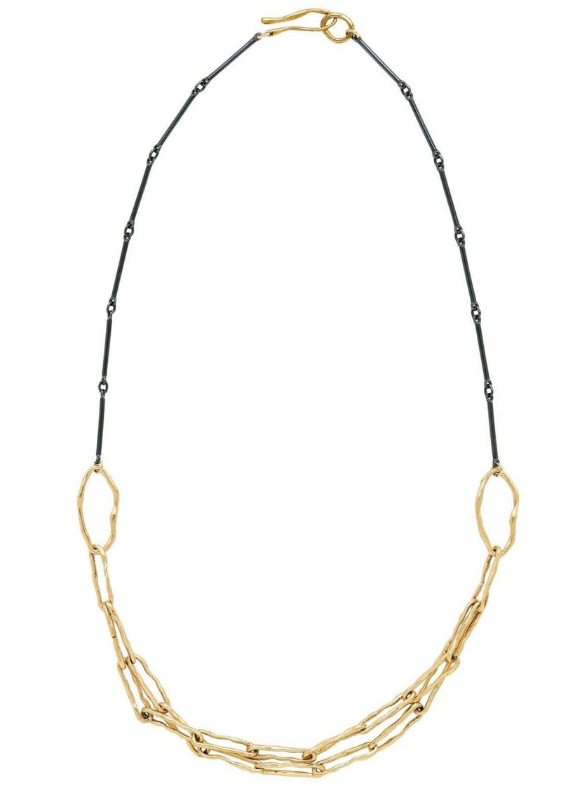 JULIE COHN DESIGN Preza Bronze and Sterling Double Chain Necklace