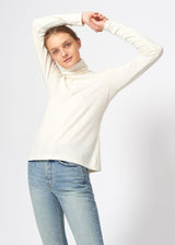 Kal Rieman Seamed Fitted Turtleneck in Cream