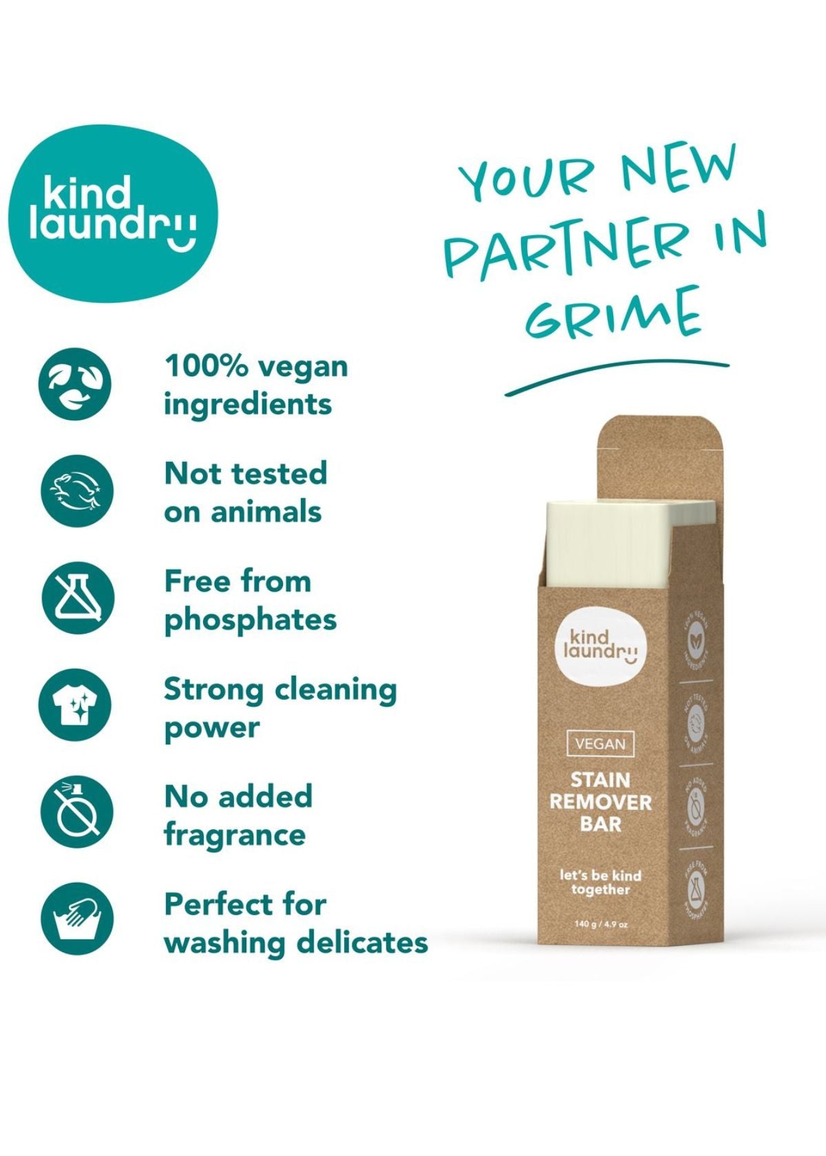 KIND LAUNDRY Vegan Laundry Stain Remover Bar