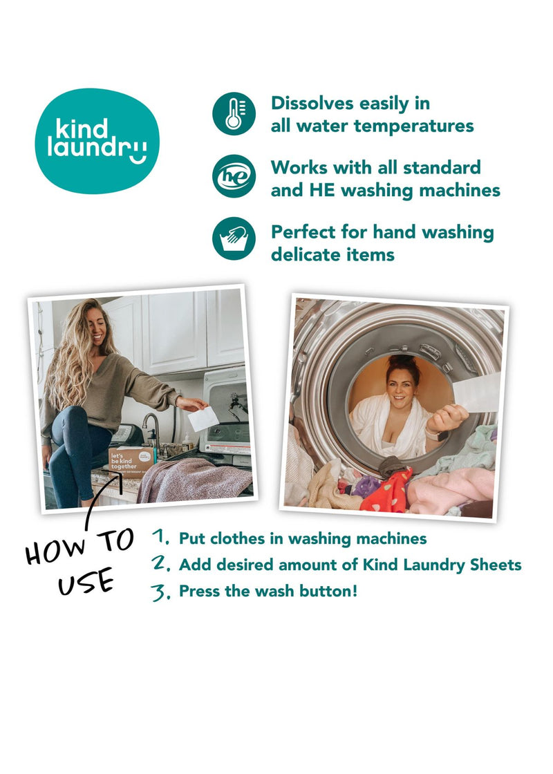 KIND LAUDRY Zero Waste Laundry Detergent Sheets - Fragrance Free