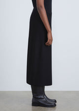 LAFAYETTE 148 Black Matte Crepe Double Knit Wrap Skirt