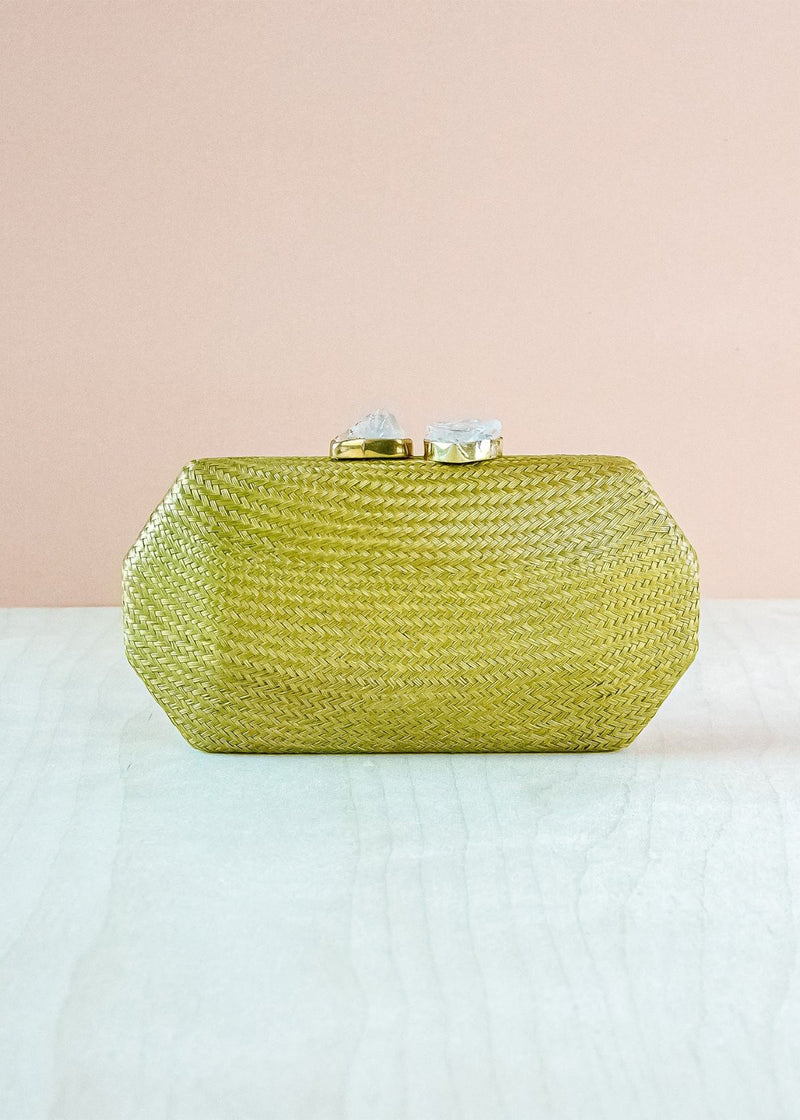 LIKHÂ Straw Clutch Handbag - Matcha