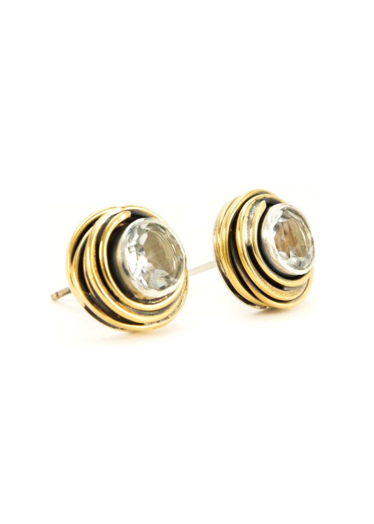 MARGARET ELLIS White Topaz Swirl Stud Earring