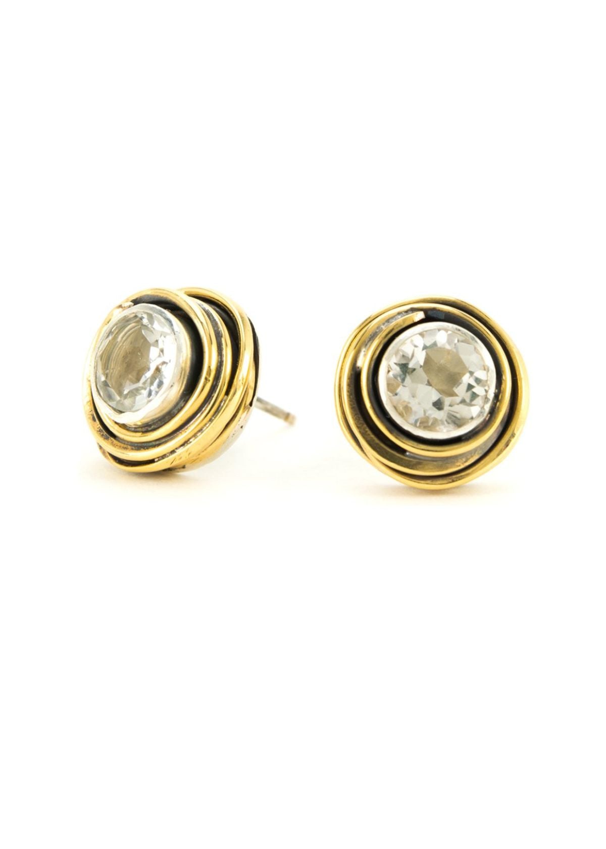 MARGARET ELLIS White Topaz Swirl Stud Earring