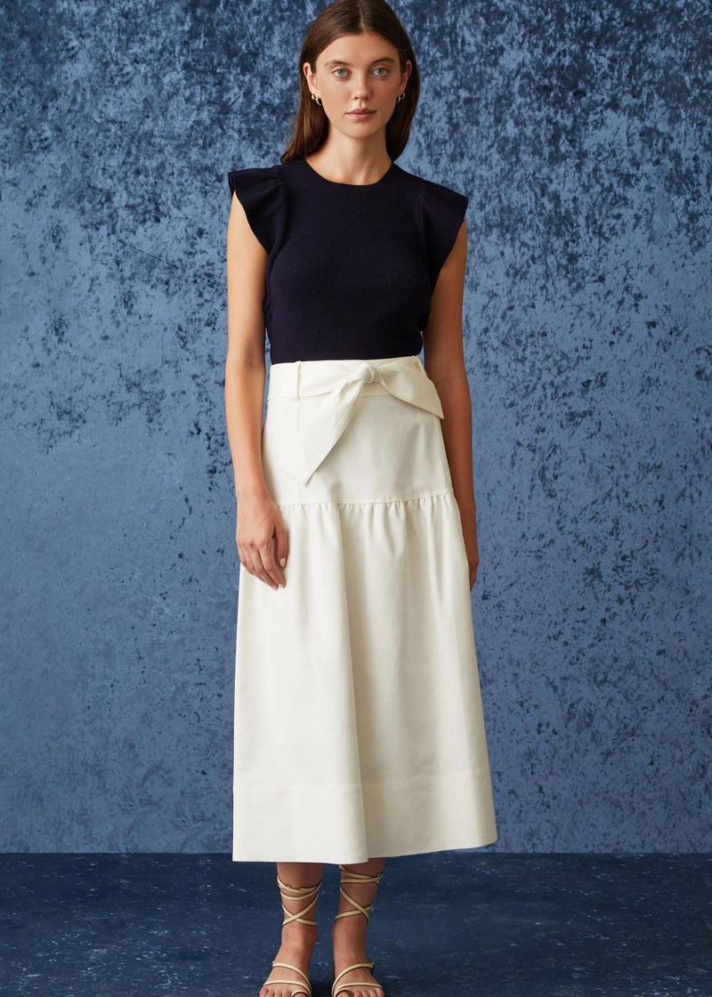MARIE OLIVER Staten Skirt - Cool White