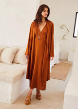 MOMONI Amandine Long Coat - Burnt Brown