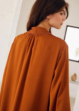 MOMONI Amandine Long Coat - Burnt Brown