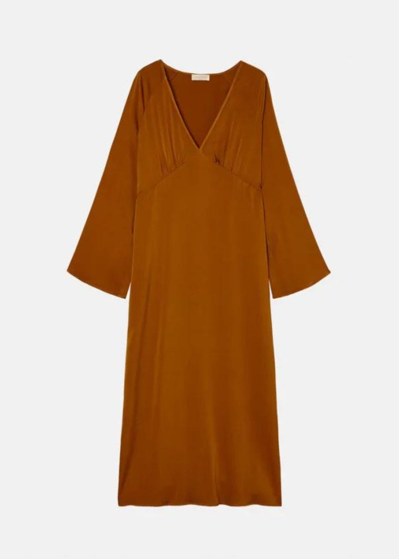 MOMONI Mina Silk Dress - Bruciato