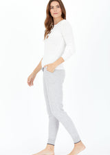 ONE GREY DAY Sterling Long Sleeve Henley in White