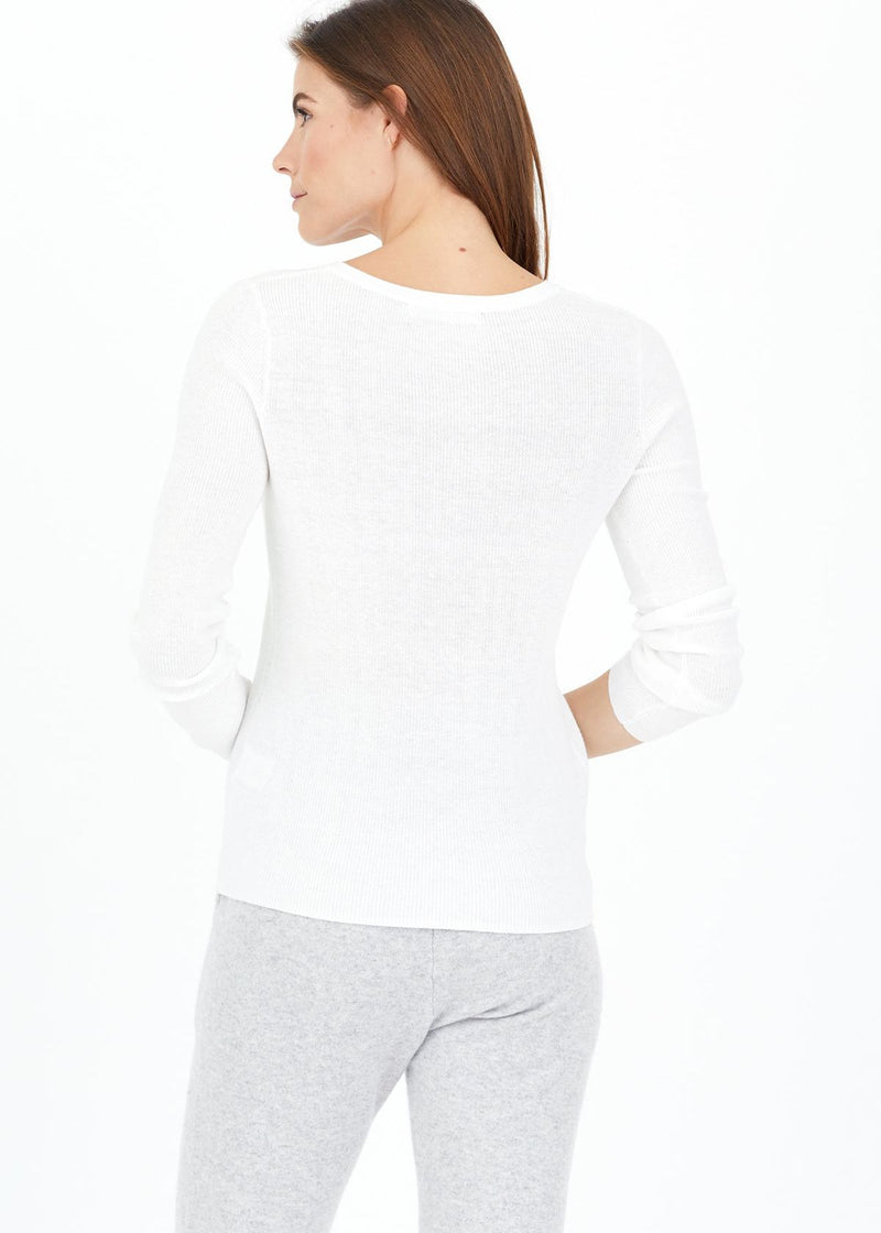 ONE GREY DAY Sterling Long Sleeve Henley in White