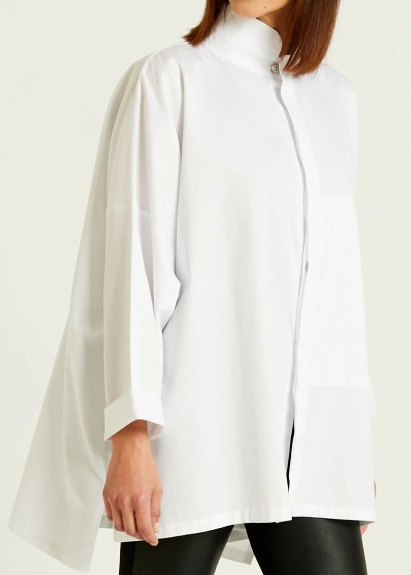 PLANET White Cotton Fine Rib Signature Top