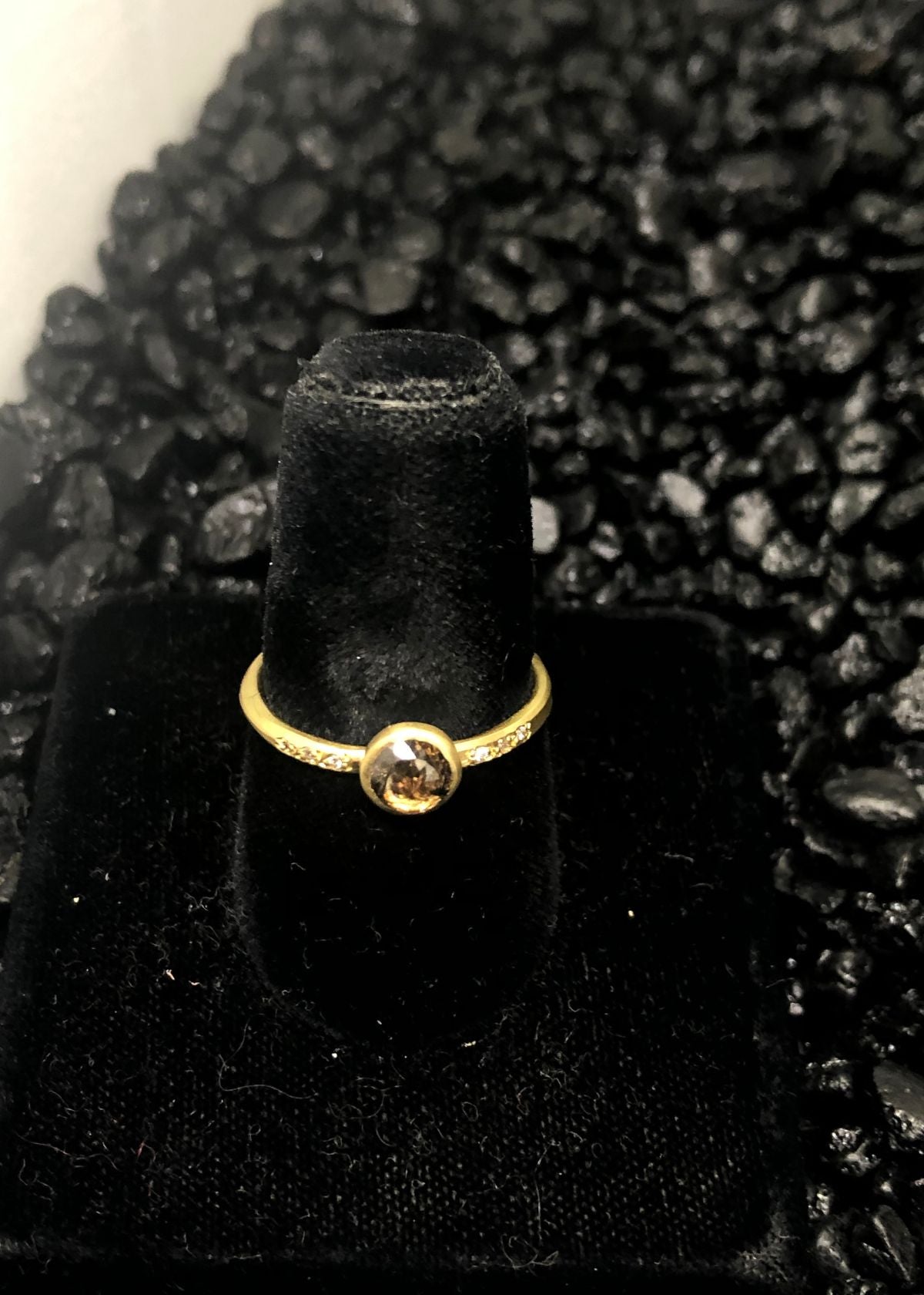 SARAH MCGUIRE Champagne Diamond Ring in Chloe Setting