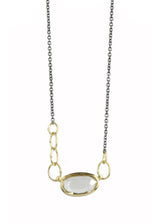 SARAH MCGUIRE White Sapphire on Oxidized Chain Necklace