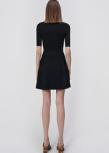 SIMKHAI Patricia Knit Polo Mini Dress - Black