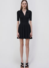 SIMKHAI Patricia Knit Polo Mini Dress - Black