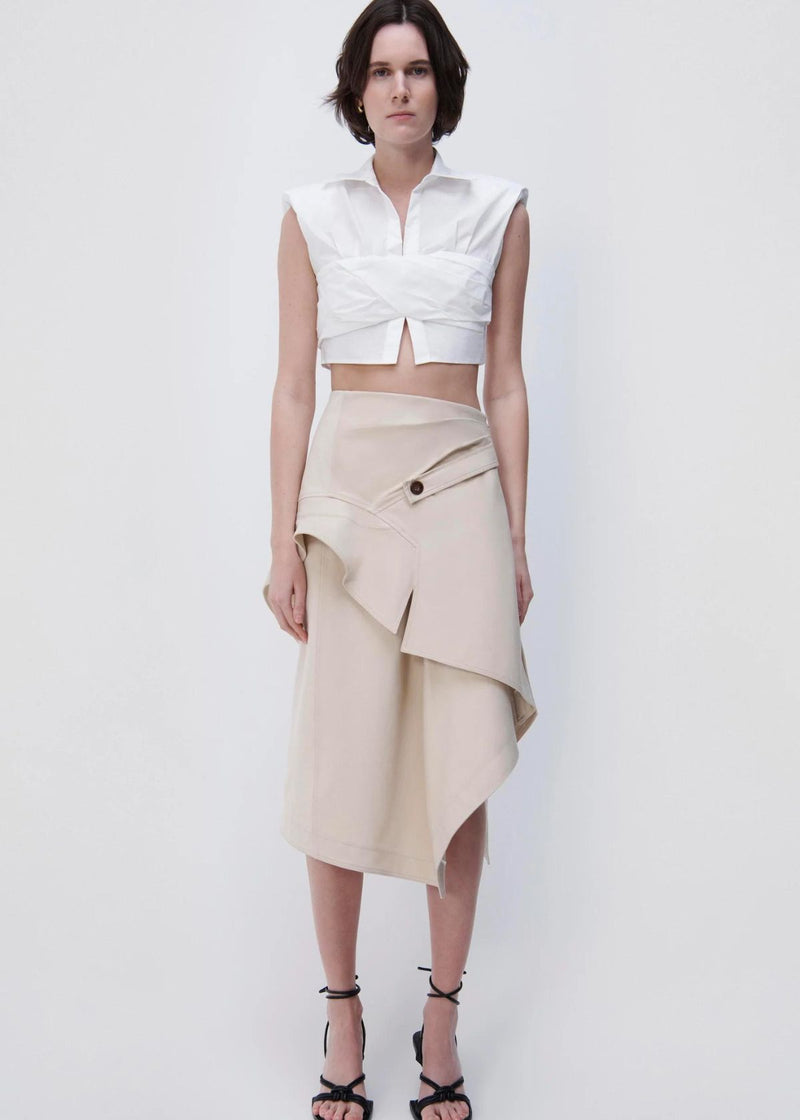 SIMKHAI Bruna Menswear Remixed Draped Skirt