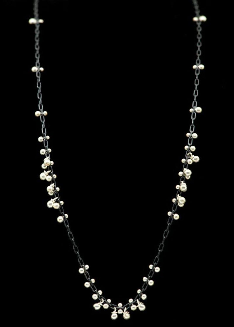 TENTHOUSANDTHINGS Silver Beaded Multi Cluster Necklace