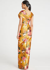 THEIA Maeve Column Gown - Tea Rose Floral