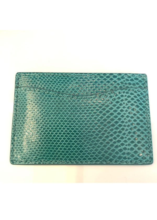 W.KLEINBERG Emerald Karung Snake Flat Card Case