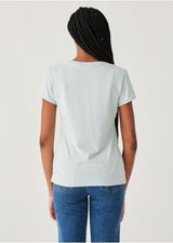 WHITE + WARREN Cotton Modal V-Neck Tee - Blue Mist