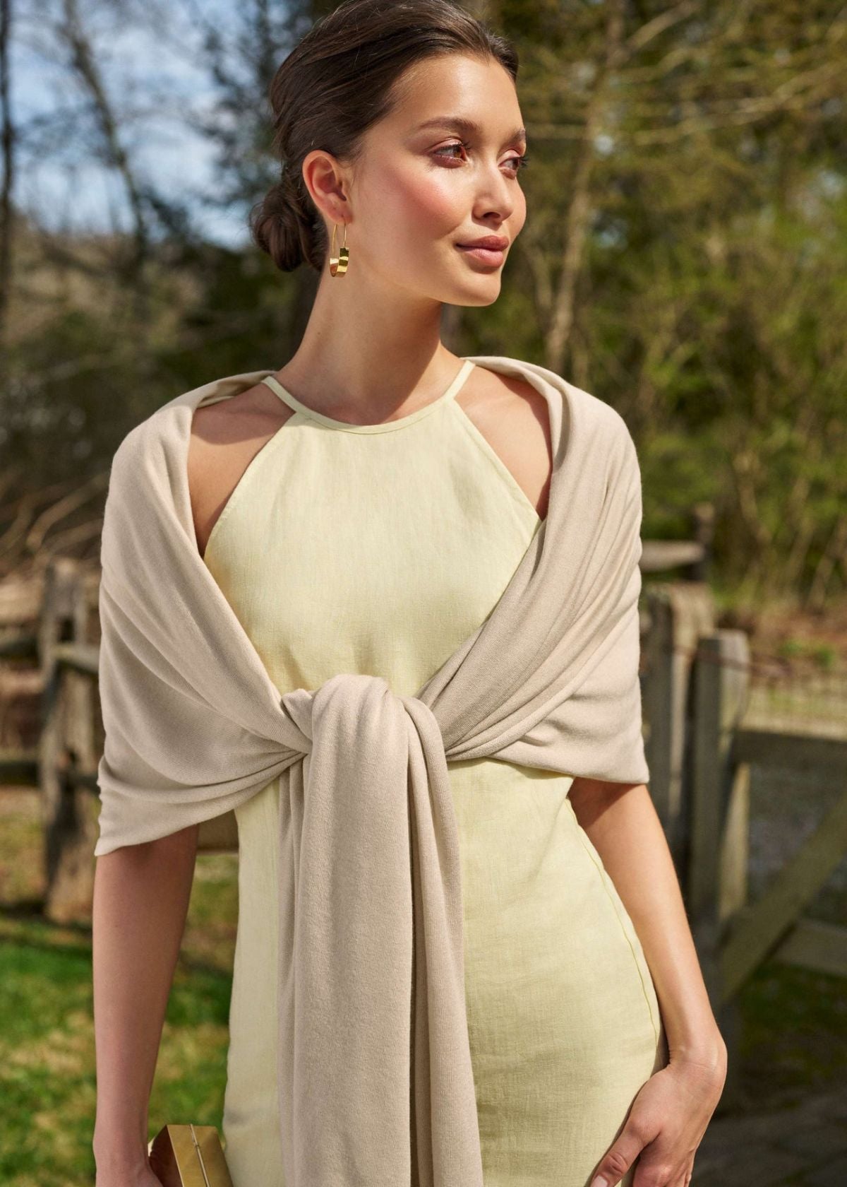 WHITE + WARREN Silk Cashmere Travel Wrap - Sand