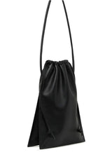 BEHNO Frida Nappa Leather Ruched Shoulder Handbag - Black
