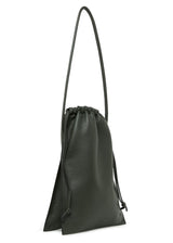 BEHNO Frida Ruched Pebble Leather Shoulder Handbag - Forest